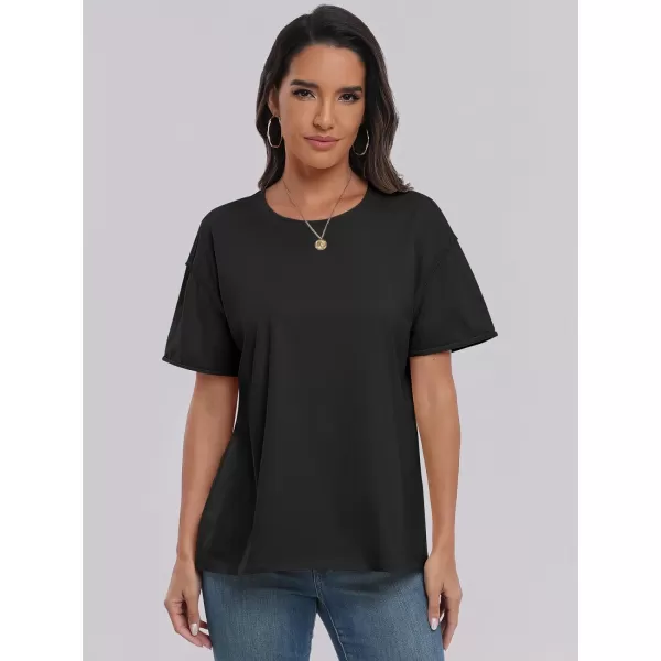 imageANRABESS Womens Oversized Casual Loose Fit Short Sleeve Crewneck Summer Trendy TShirts Tops BlouseBlack