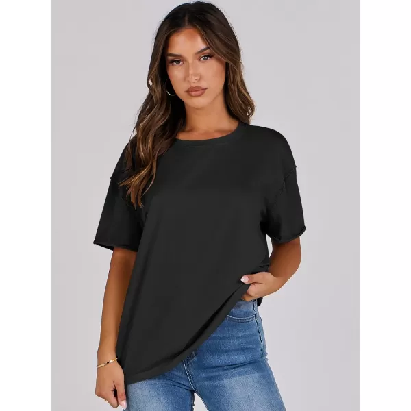 imageANRABESS Womens Oversized Casual Loose Fit Short Sleeve Crewneck Summer Trendy TShirts Tops BlouseBlack