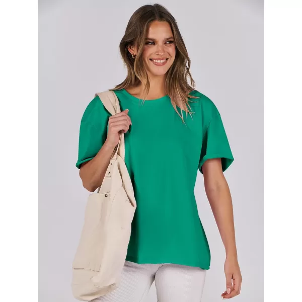 imageANRABESS Womens Oversized Casual Loose Fit Short Sleeve Crewneck Summer Trendy TShirts Tops BlouseGreen