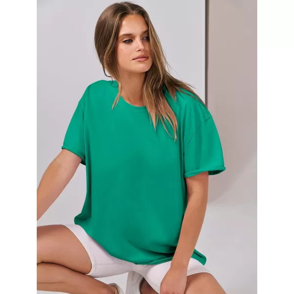 imageANRABESS Womens Oversized Casual Loose Fit Short Sleeve Crewneck Summer Trendy TShirts Tops BlouseGreen