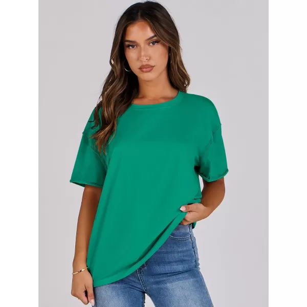 imageANRABESS Womens Oversized Casual Loose Fit Short Sleeve Crewneck Summer Trendy TShirts Tops BlouseGreen