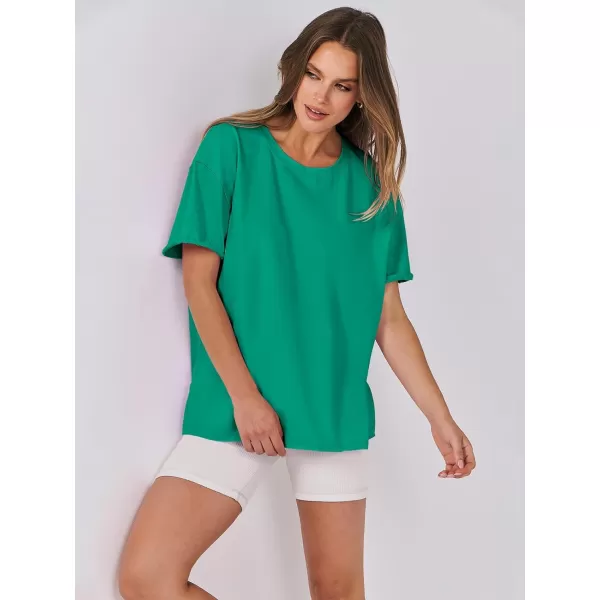 imageANRABESS Womens Oversized Casual Loose Fit Short Sleeve Crewneck Summer Trendy TShirts Tops BlouseGreen