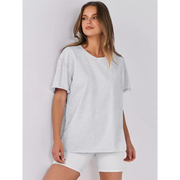 imageANRABESS Womens Oversized Casual Loose Fit Short Sleeve Crewneck Summer Trendy TShirts Tops BlouseLight Grey