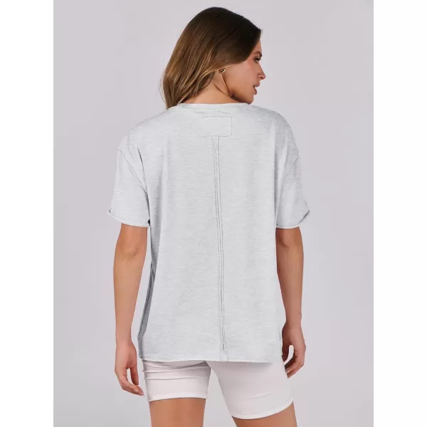 imageANRABESS Womens Oversized Casual Loose Fit Short Sleeve Crewneck Summer Trendy TShirts Tops BlouseLight Grey