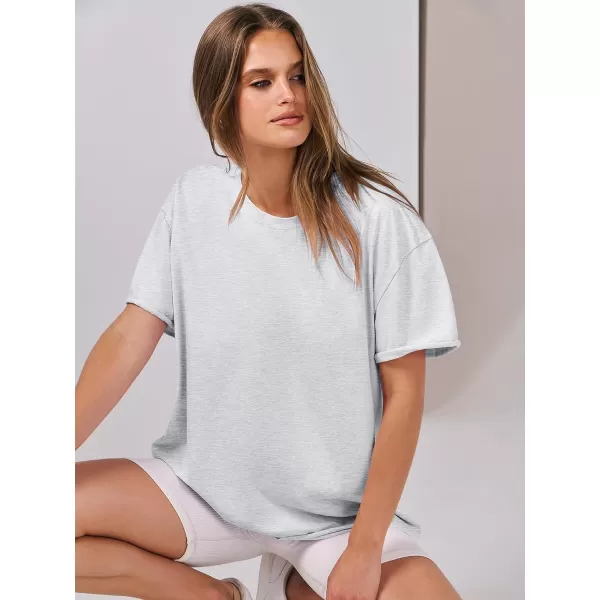 imageANRABESS Womens Oversized Casual Loose Fit Short Sleeve Crewneck Summer Trendy TShirts Tops BlouseLight Grey