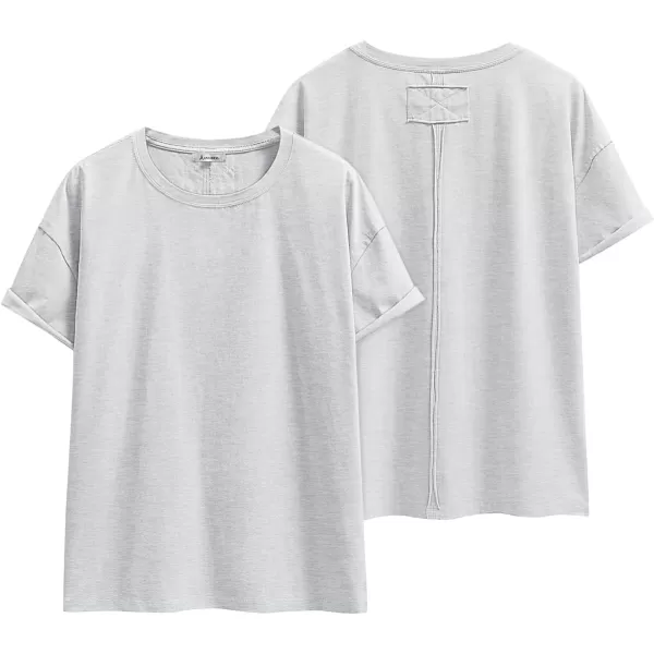 imageANRABESS Womens Oversized Casual Loose Fit Short Sleeve Crewneck Summer Trendy TShirts Tops BlouseLight Grey