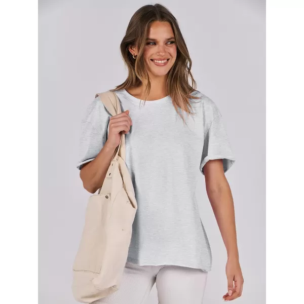 imageANRABESS Womens Oversized Casual Loose Fit Short Sleeve Crewneck Summer Trendy TShirts Tops BlouseLight Grey