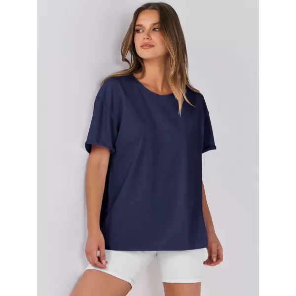 imageANRABESS Womens Oversized Casual Loose Fit Short Sleeve Crewneck Summer Trendy TShirts Tops BlouseNavy Blue