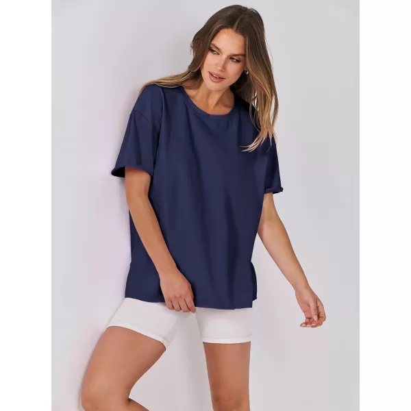 imageANRABESS Womens Oversized Casual Loose Fit Short Sleeve Crewneck Summer Trendy TShirts Tops BlouseNavy Blue