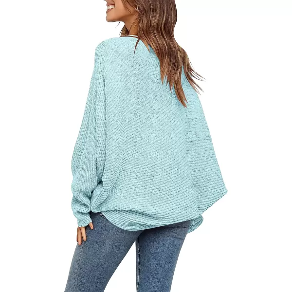 imageANRABESS Womens Oversized Crewneck Sweater Batwing Puff Long Sleeve Ribbed Slouchy Pullover SweaterLight Blue
