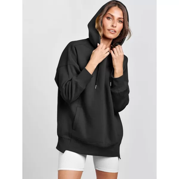 imageANRABESS Womens Oversized Hoodies Fleece Casual Drop Shoulder Athletic Sweatshirts Long Sleeve Pullover 2023 Trendy TopBlack