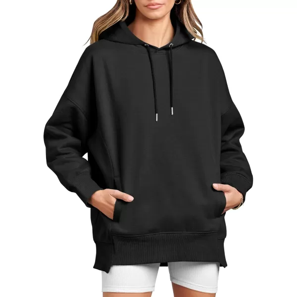imageANRABESS Womens Oversized Hoodies Fleece Casual Drop Shoulder Athletic Sweatshirts Long Sleeve Pullover 2023 Trendy TopBlack
