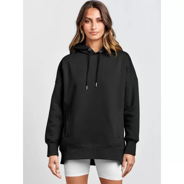 imageANRABESS Womens Oversized Hoodies Fleece Casual Drop Shoulder Athletic Sweatshirts Long Sleeve Pullover 2023 Trendy TopBlack