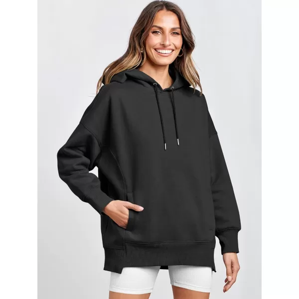 imageANRABESS Womens Oversized Hoodies Fleece Casual Drop Shoulder Athletic Sweatshirts Long Sleeve Pullover 2023 Trendy TopBlack