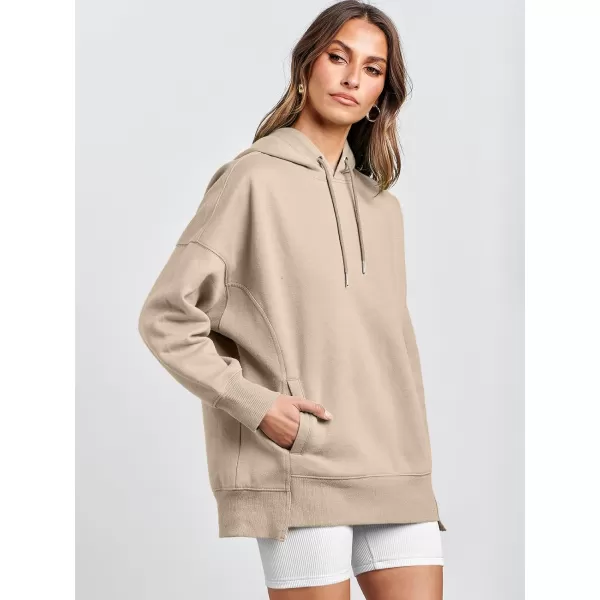 imageANRABESS Womens Oversized Hoodies Fleece Casual Drop Shoulder Athletic Sweatshirts Long Sleeve Pullover 2023 Trendy TopBrown