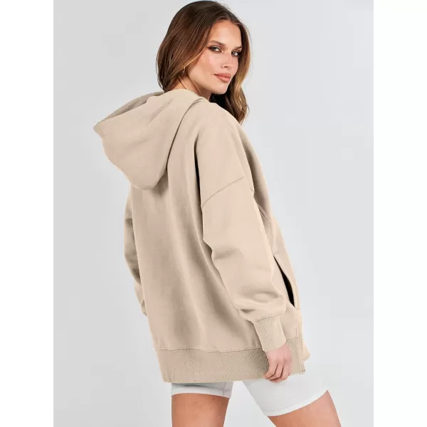 imageANRABESS Womens Oversized Hoodies Fleece Casual Drop Shoulder Athletic Sweatshirts Long Sleeve Pullover 2023 Trendy TopBrown