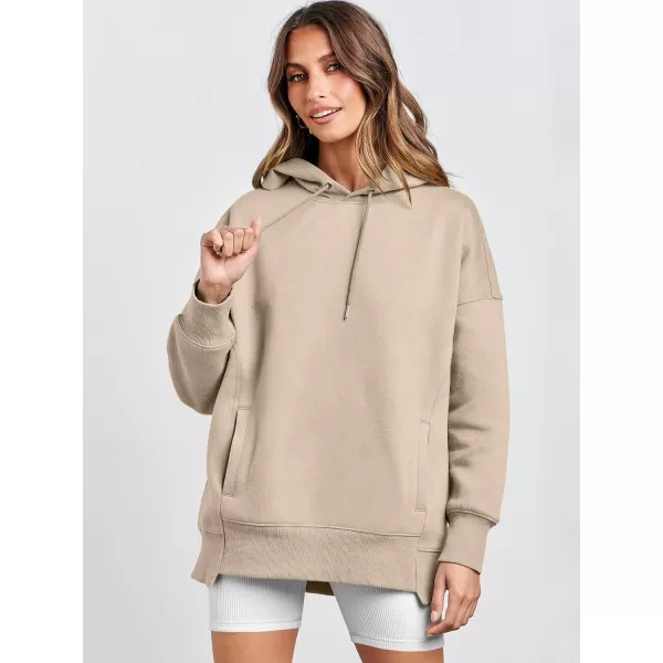 imageANRABESS Womens Oversized Hoodies Fleece Casual Drop Shoulder Athletic Sweatshirts Long Sleeve Pullover 2023 Trendy TopBrown