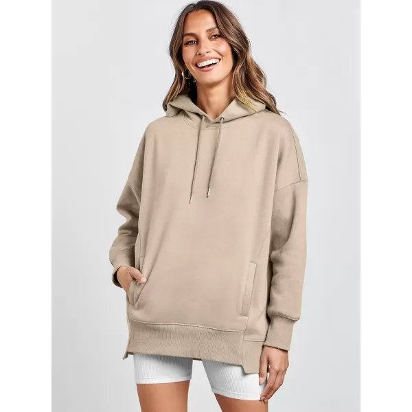 imageANRABESS Womens Oversized Hoodies Fleece Casual Drop Shoulder Athletic Sweatshirts Long Sleeve Pullover 2023 Trendy TopBrown
