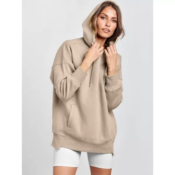 imageANRABESS Womens Oversized Hoodies Fleece Casual Drop Shoulder Athletic Sweatshirts Long Sleeve Pullover 2023 Trendy TopBrown