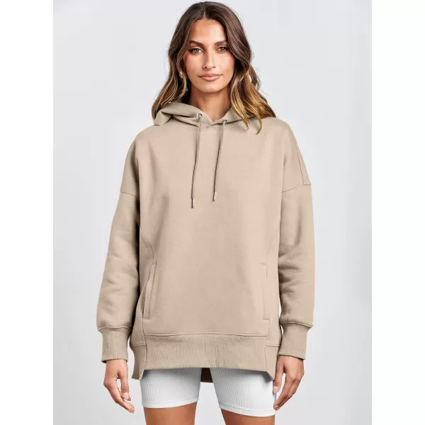 imageANRABESS Womens Oversized Hoodies Fleece Casual Drop Shoulder Athletic Sweatshirts Long Sleeve Pullover 2023 Trendy TopBrown