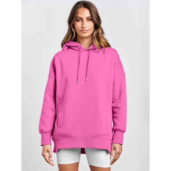 imageANRABESS Womens Oversized Hoodies Fleece Casual Drop Shoulder Athletic Sweatshirts Long Sleeve Pullover 2023 Trendy TopHot Pink