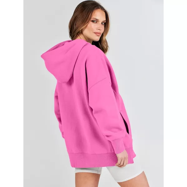 imageANRABESS Womens Oversized Hoodies Fleece Casual Drop Shoulder Athletic Sweatshirts Long Sleeve Pullover 2023 Trendy TopHot Pink