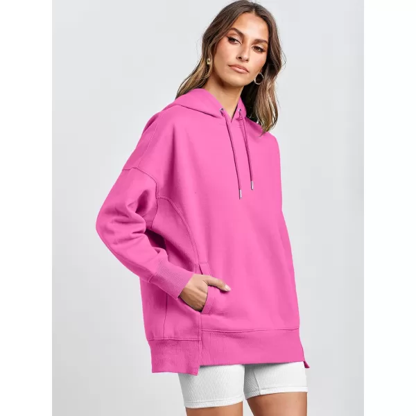 imageANRABESS Womens Oversized Hoodies Fleece Casual Drop Shoulder Athletic Sweatshirts Long Sleeve Pullover 2023 Trendy TopHot Pink
