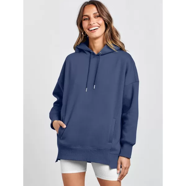 imageANRABESS Womens Oversized Hoodies Fleece Casual Drop Shoulder Athletic Sweatshirts Long Sleeve Pullover 2023 Trendy TopIndigo