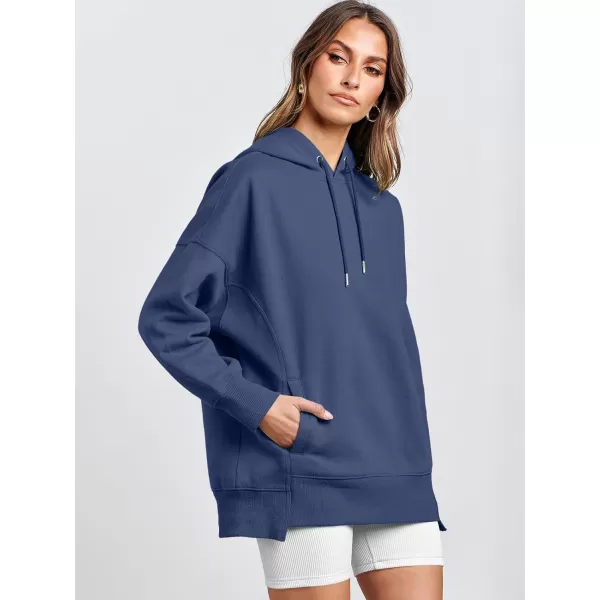 imageANRABESS Womens Oversized Hoodies Fleece Casual Drop Shoulder Athletic Sweatshirts Long Sleeve Pullover 2023 Trendy TopIndigo