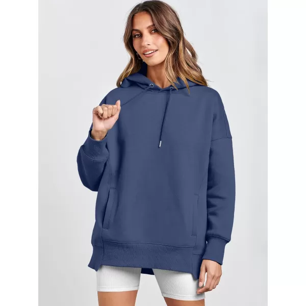imageANRABESS Womens Oversized Hoodies Fleece Casual Drop Shoulder Athletic Sweatshirts Long Sleeve Pullover 2023 Trendy TopIndigo