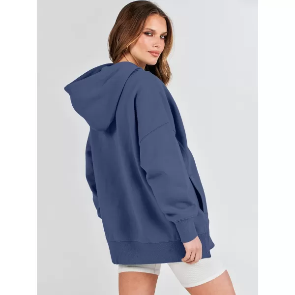 imageANRABESS Womens Oversized Hoodies Fleece Casual Drop Shoulder Athletic Sweatshirts Long Sleeve Pullover 2023 Trendy TopIndigo