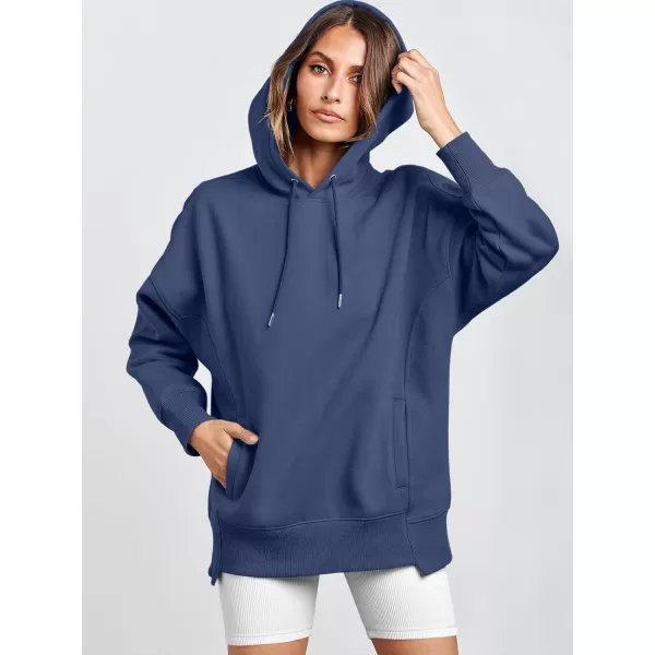imageANRABESS Womens Oversized Hoodies Fleece Casual Drop Shoulder Athletic Sweatshirts Long Sleeve Pullover 2023 Trendy TopIndigo