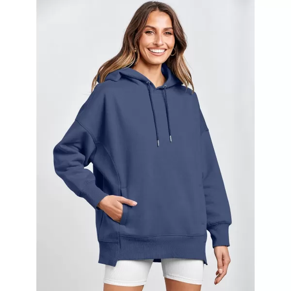 imageANRABESS Womens Oversized Hoodies Fleece Casual Drop Shoulder Athletic Sweatshirts Long Sleeve Pullover 2023 Trendy TopIndigo