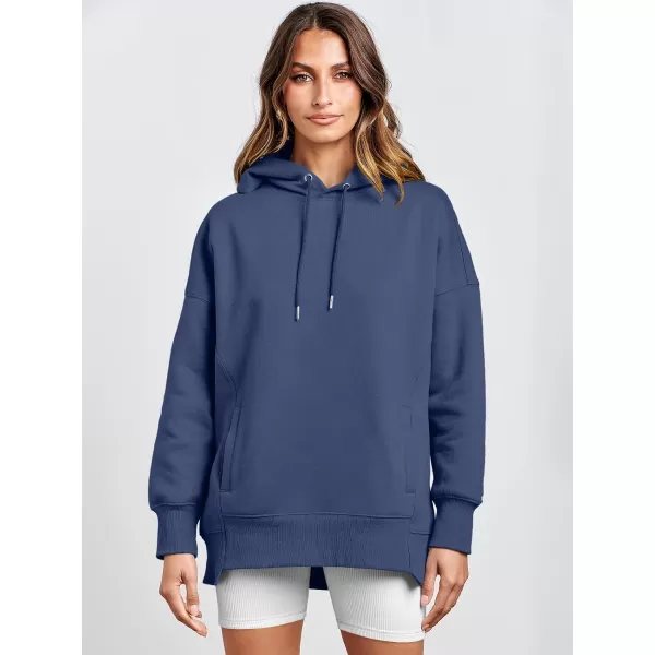 imageANRABESS Womens Oversized Hoodies Fleece Casual Drop Shoulder Athletic Sweatshirts Long Sleeve Pullover 2023 Trendy TopIndigo