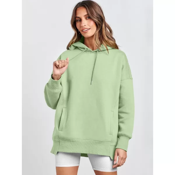 imageANRABESS Womens Oversized Hoodies Fleece Casual Drop Shoulder Athletic Sweatshirts Long Sleeve Pullover 2023 Trendy TopLight Green