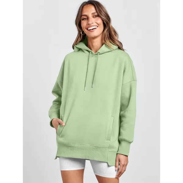 imageANRABESS Womens Oversized Hoodies Fleece Casual Drop Shoulder Athletic Sweatshirts Long Sleeve Pullover 2023 Trendy TopLight Green