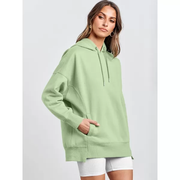 imageANRABESS Womens Oversized Hoodies Fleece Casual Drop Shoulder Athletic Sweatshirts Long Sleeve Pullover 2023 Trendy TopLight Green