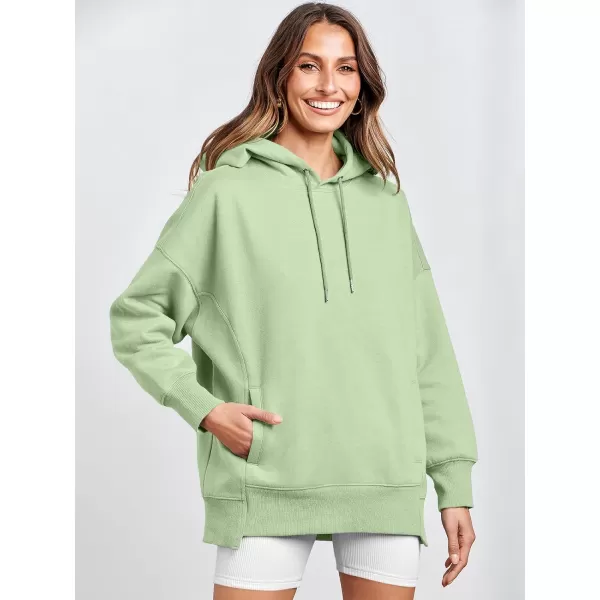 imageANRABESS Womens Oversized Hoodies Fleece Casual Drop Shoulder Athletic Sweatshirts Long Sleeve Pullover 2023 Trendy TopLight Green