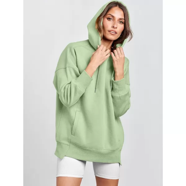 imageANRABESS Womens Oversized Hoodies Fleece Casual Drop Shoulder Athletic Sweatshirts Long Sleeve Pullover 2023 Trendy TopLight Green