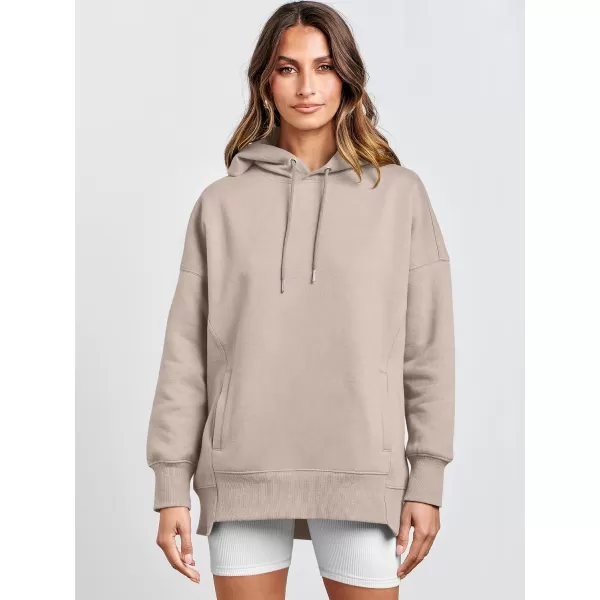 imageANRABESS Womens Oversized Hoodies Fleece Casual Drop Shoulder Athletic Sweatshirts Long Sleeve Pullover 2023 Trendy TopLight Khaki