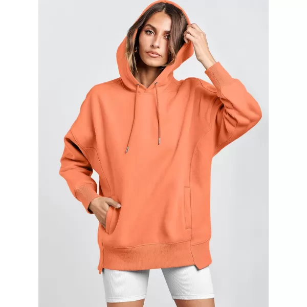 imageANRABESS Womens Oversized Hoodies Fleece Casual Drop Shoulder Athletic Sweatshirts Long Sleeve Pullover 2023 Trendy TopOrange