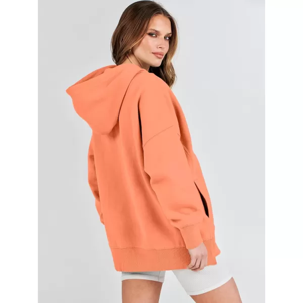 imageANRABESS Womens Oversized Hoodies Fleece Casual Drop Shoulder Athletic Sweatshirts Long Sleeve Pullover 2023 Trendy TopOrange