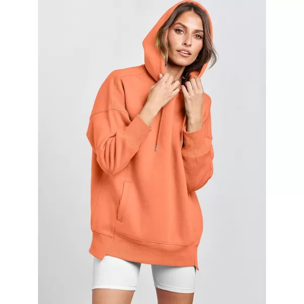 imageANRABESS Womens Oversized Hoodies Fleece Casual Drop Shoulder Athletic Sweatshirts Long Sleeve Pullover 2023 Trendy TopOrange