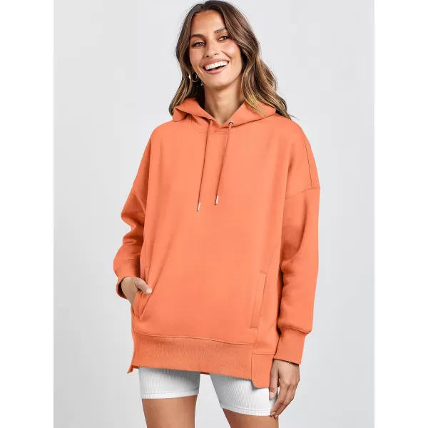 imageANRABESS Womens Oversized Hoodies Fleece Casual Drop Shoulder Athletic Sweatshirts Long Sleeve Pullover 2023 Trendy TopOrange