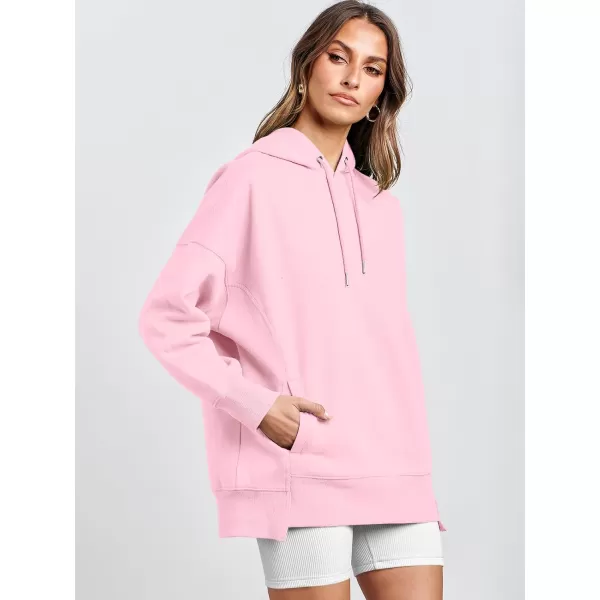 imageANRABESS Womens Oversized Hoodies Fleece Casual Drop Shoulder Athletic Sweatshirts Long Sleeve Pullover 2023 Trendy TopPink