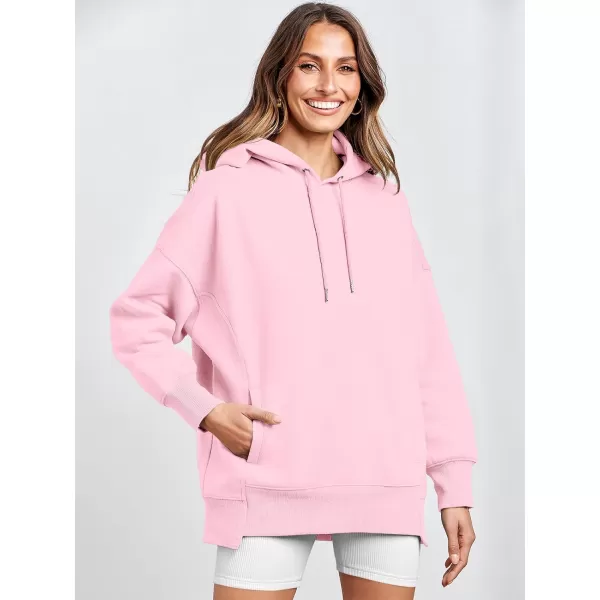 imageANRABESS Womens Oversized Hoodies Fleece Casual Drop Shoulder Athletic Sweatshirts Long Sleeve Pullover 2023 Trendy TopPink