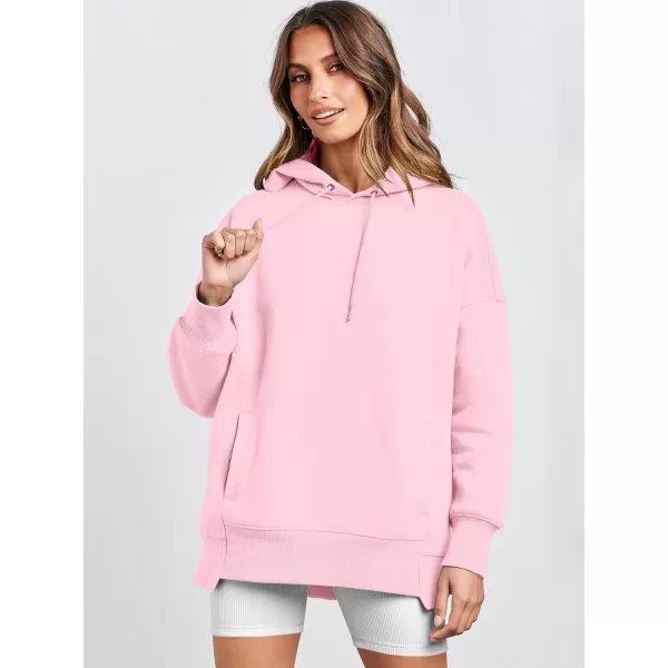 imageANRABESS Womens Oversized Hoodies Fleece Casual Drop Shoulder Athletic Sweatshirts Long Sleeve Pullover 2023 Trendy TopPink