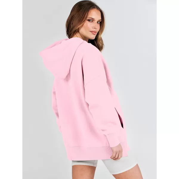 imageANRABESS Womens Oversized Hoodies Fleece Casual Drop Shoulder Athletic Sweatshirts Long Sleeve Pullover 2023 Trendy TopPink