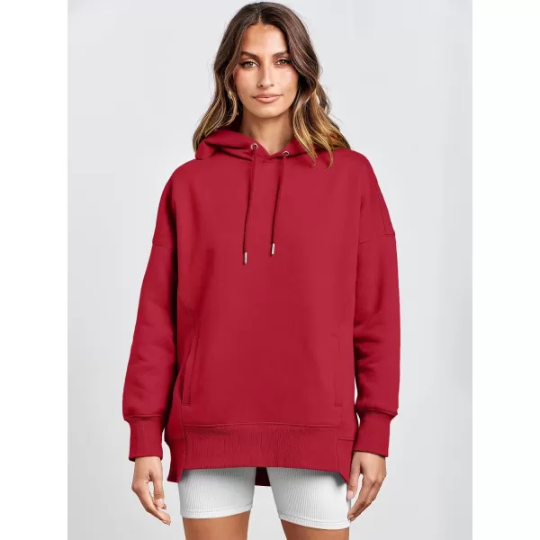 imageANRABESS Womens Oversized Hoodies Fleece Casual Drop Shoulder Athletic Sweatshirts Long Sleeve Pullover 2023 Trendy TopRed