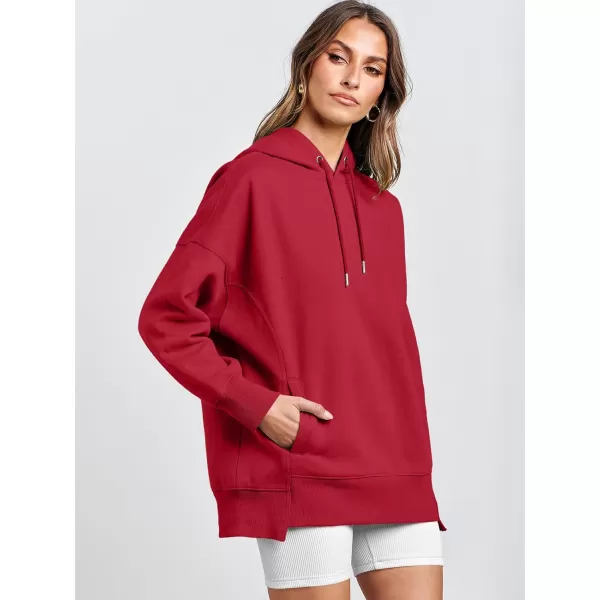 imageANRABESS Womens Oversized Hoodies Fleece Casual Drop Shoulder Athletic Sweatshirts Long Sleeve Pullover 2023 Trendy TopRed
